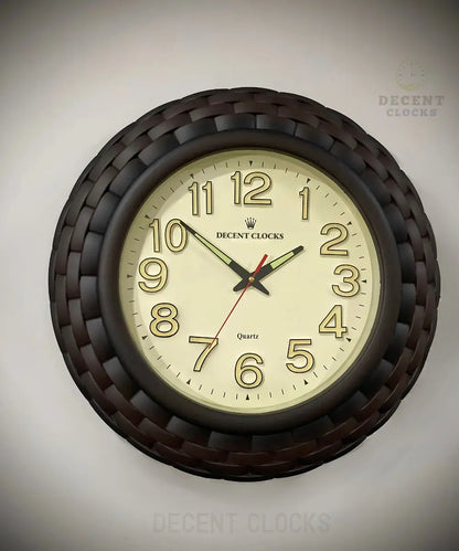 18 Inch Cream_Brown_Glowing_wall-clock – Decorative Analog Clock