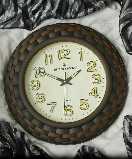Cream_Brown_Glowing_wall-clock– Large 18 Inch main image