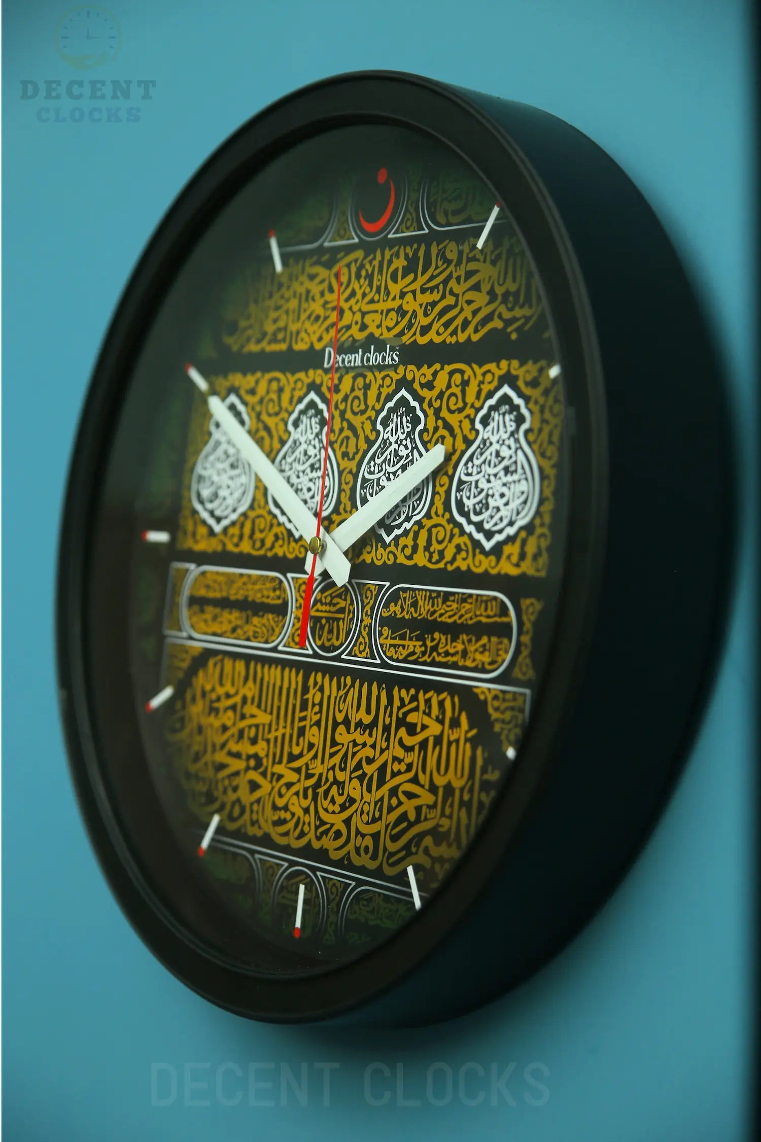 Islamic Kaaba Clock Detailed Side View – Muslim Prayer Clock 3-Year Warranty