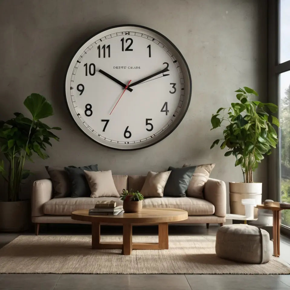 A modern wall clock designed by Decent Clocks, a trusted wall clock company in Pakistan.
