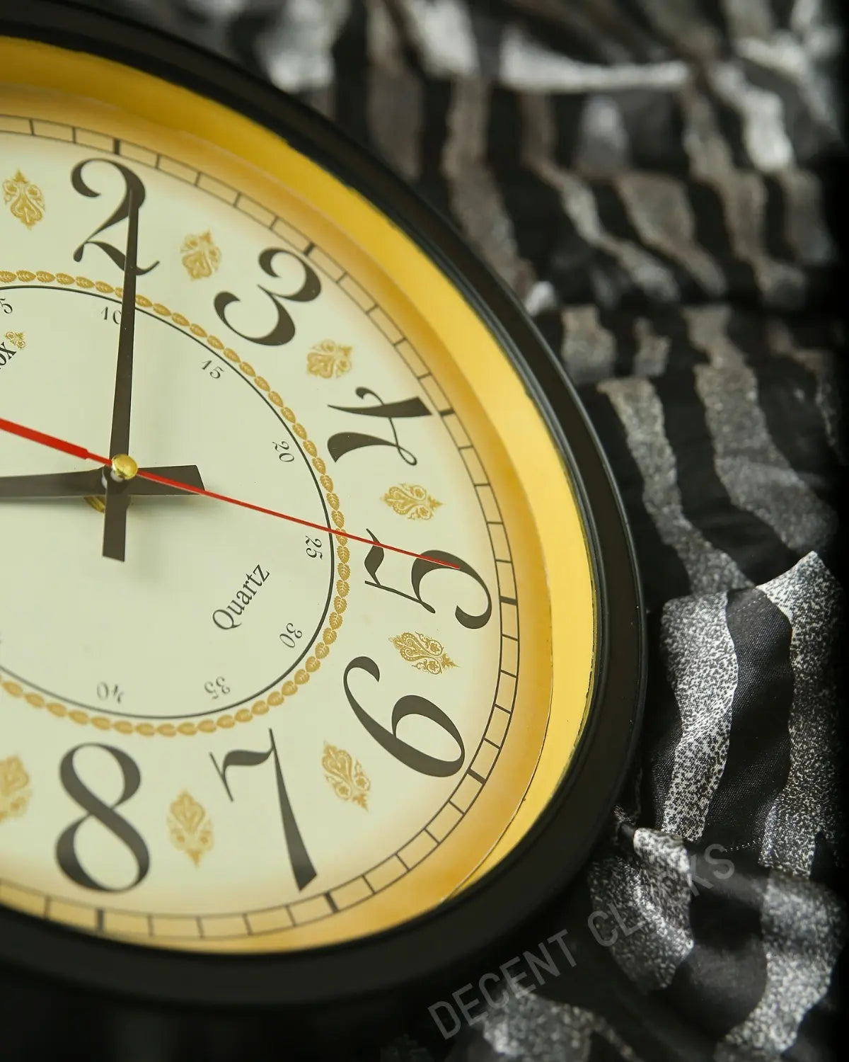  Zoomed-in view of Unique Shahi Wall Clock showcasing dial details and craftsmanship.