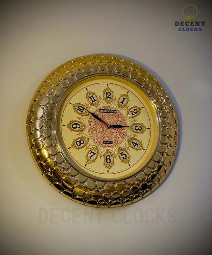 Decorative wall clock with royal golden design main image
