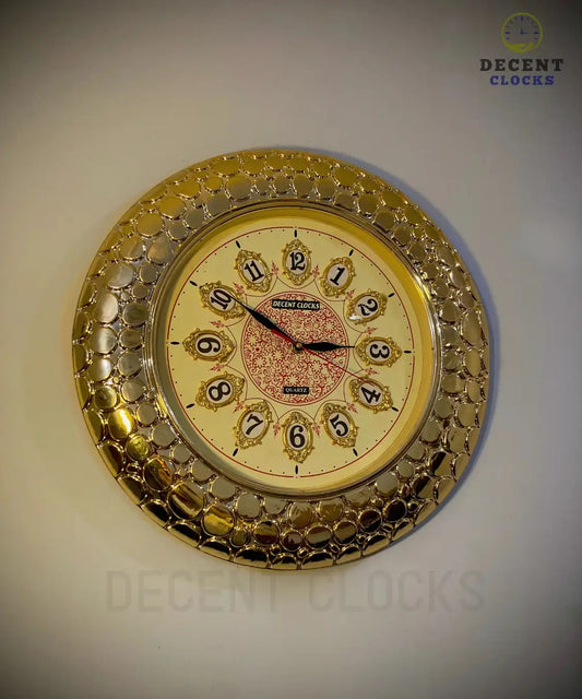 Decorative wall clock with royal golden design main image