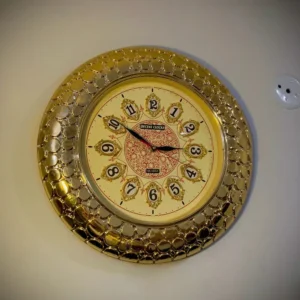Decorative wall clock with royal golden design for modern home decor
