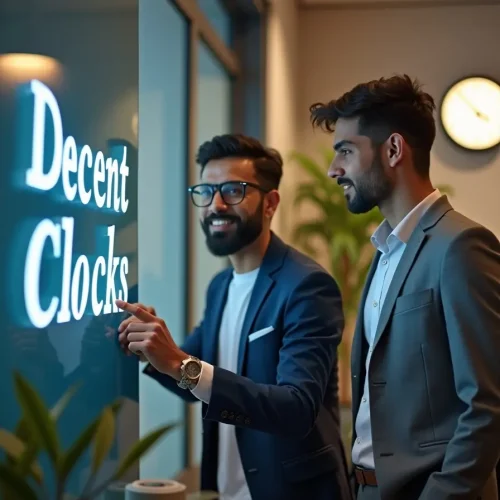 Team discussing wall clocks – Decent Clocks, Wall Clock in Pakistan